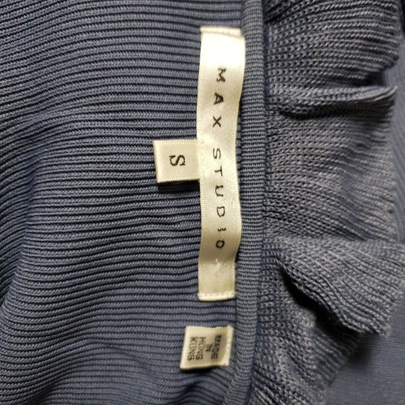 Max Studio Women's size Small Blue Rayon Nylon Knit Wrap Around Dress - Picture 8 of 10